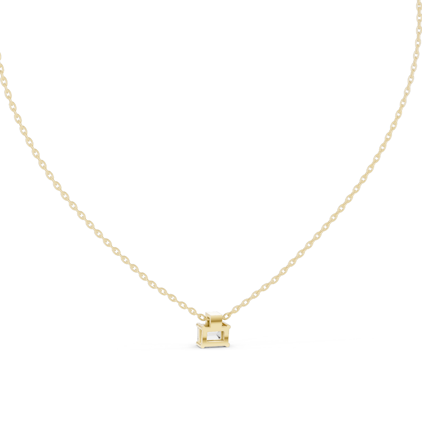 0.395 CT Baguette Cut Lab Diamond Pendant Necklace | VVS-VS EF CVD | 18KT & 14KT Gold | Rose, Yellow, White Gold | Minimalist Fine Jewelry