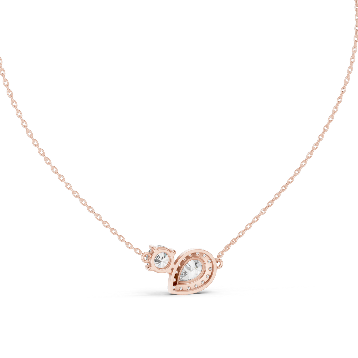 2.415 CT Lab-Created VVS-VS EF CVD Diamond Necklace | Pear Cut Diamonds | 18KT, 14KT, Rose, Yellow, White Gold | Luxury Fine Jewelry
