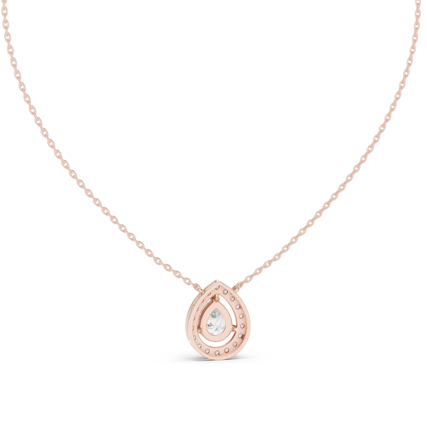 1.945 CT Lab-Created VVS-VS EF CVD Diamond Pendant Necklace | Elegant Pear Cut | 18KT, 14KT, Rose, Yellow, White Gold | Luxury Fine Jewelry