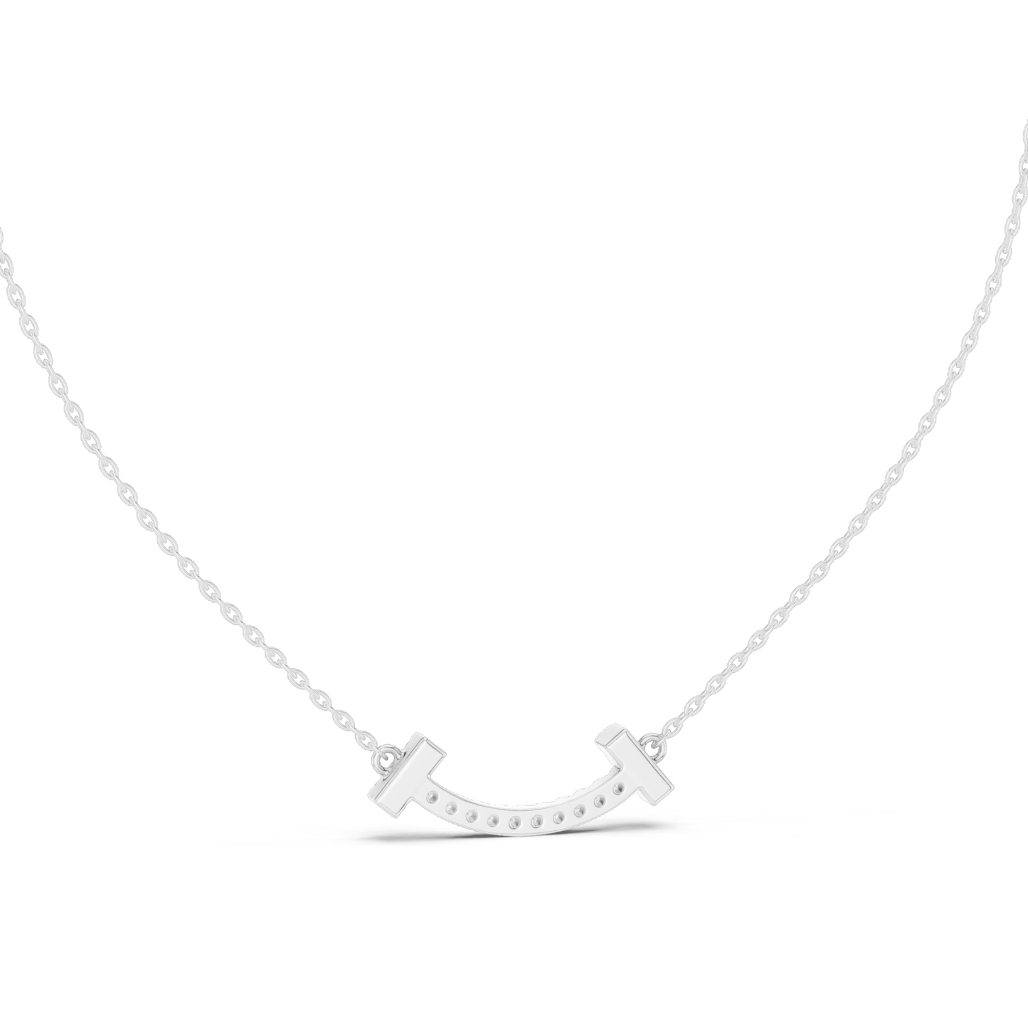 0.38 CT Lab-Grown VVS-VS EF Diamond Bar Necklace | Pave Set Round Brilliant Cut | 18KT/14KT Rose, Yellow, White Gold | Fine Jewelry