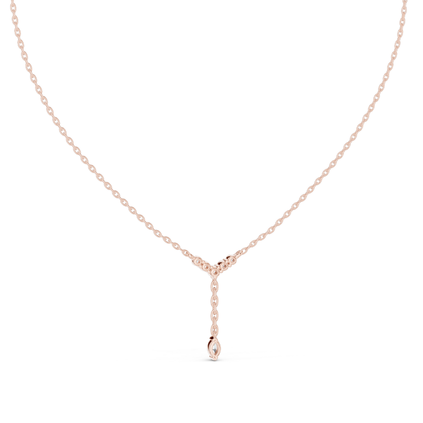 0.31 CT Lab-Created VVS-VS EF Diamond Necklace | Y-Shape Pendant | 18KT, 14KT, Rose, Yellow, White Gold