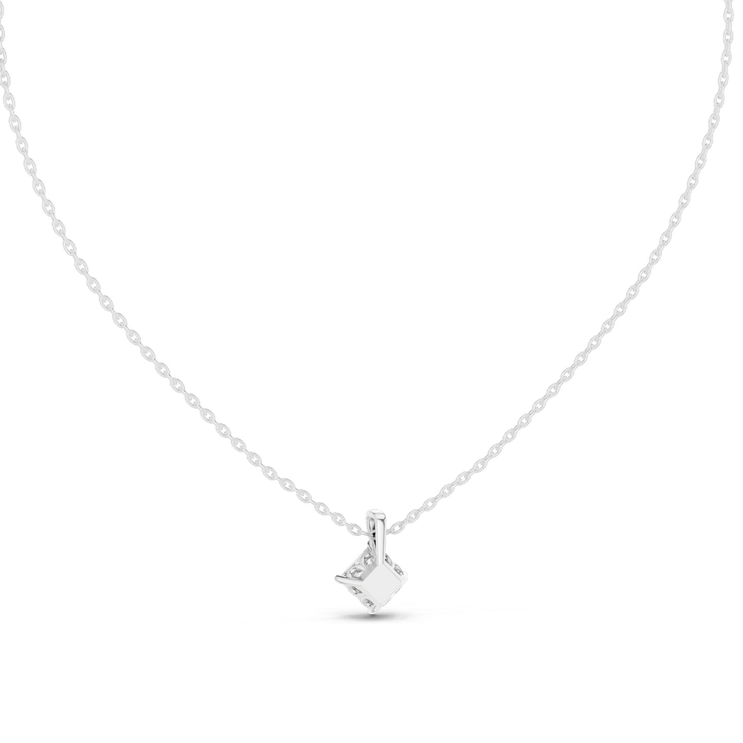 1 CT Lab-Grown VVS-VS EF Princess Cut Diamond Pendant Necklace | 18KT & 14KT Rose, Yellow, White Gold | Ethical Fine Jewelry