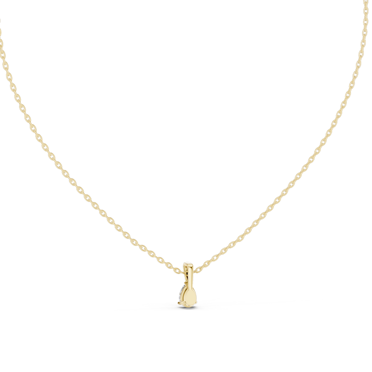 0.5 CT Pear Cut Lab Diamond Pendant Necklace | VVS-VS EF CVD Diamond | 18KT & 14KT Rose, Yellow, White Gold