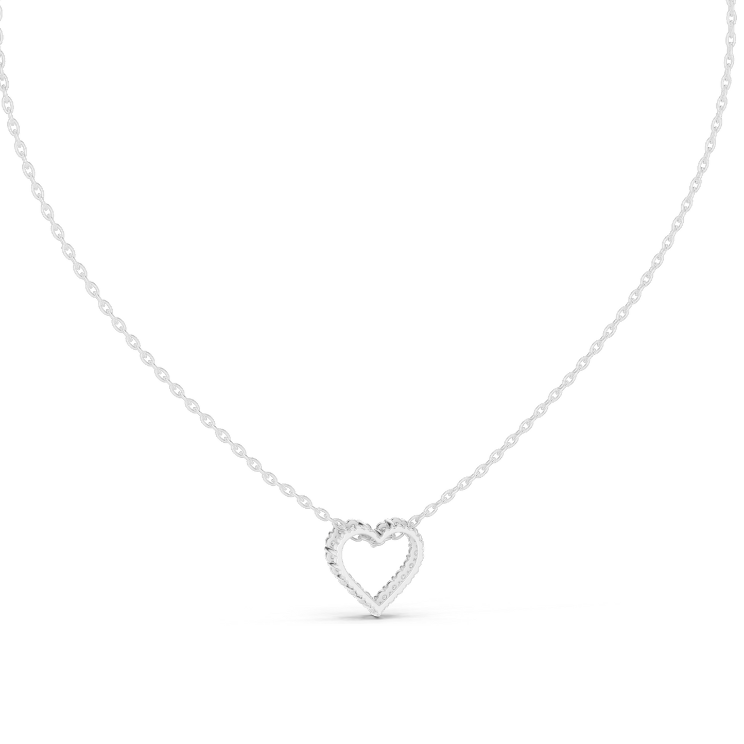 0.24 CT Lab-Created Round Diamond Heart Necklace | VVS-VS EF CVD Diamonds | 18KT & 14KT Gold | Rose, Yellow, White Gold | Dainty Fine Jewelry for Women