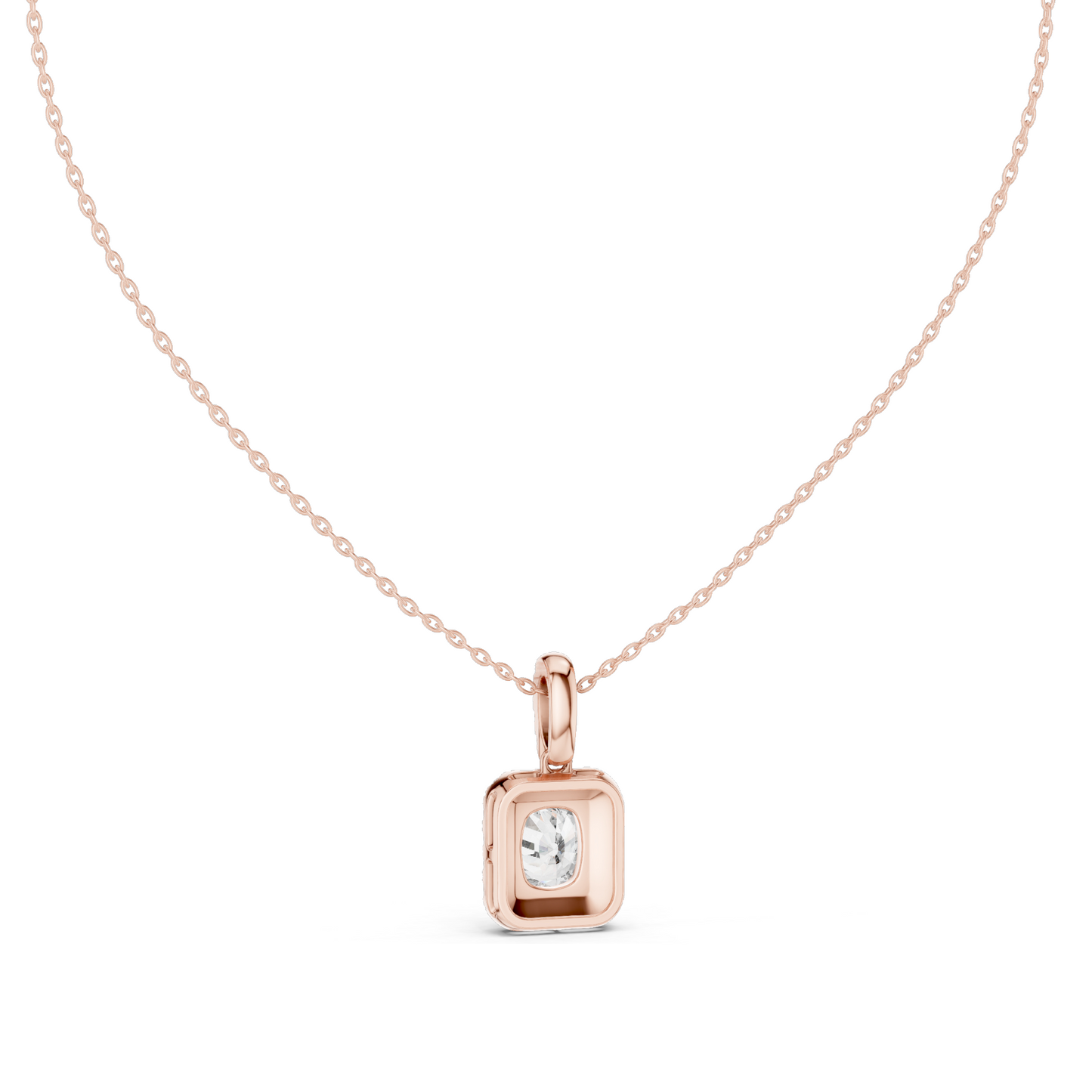 3.77 CT Lab-Created Cushion Cut VVS-VS EF Diamond Pendant Necklace | CVD Halo Design | 18KT & 14KT Gold in Rose, Yellow, White | Luxury Jewelry