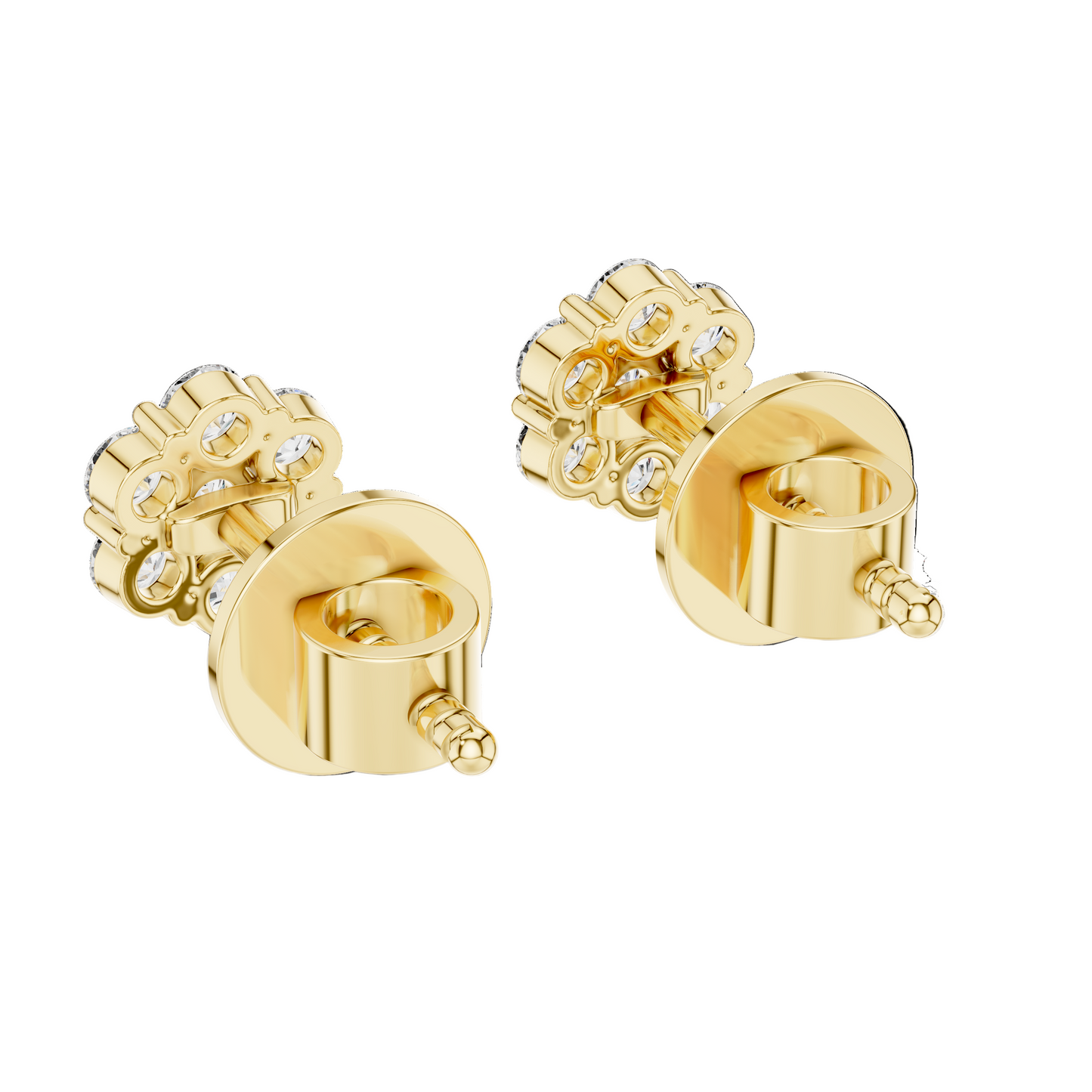 0.42 CT Lab-Grown Diamond Earrings | VVS-VS EF CVD Diamond | 18KT, 14KT, 10KT Gold & 925 Silver | Moissanite, Rose, Yellow, White Gold Options