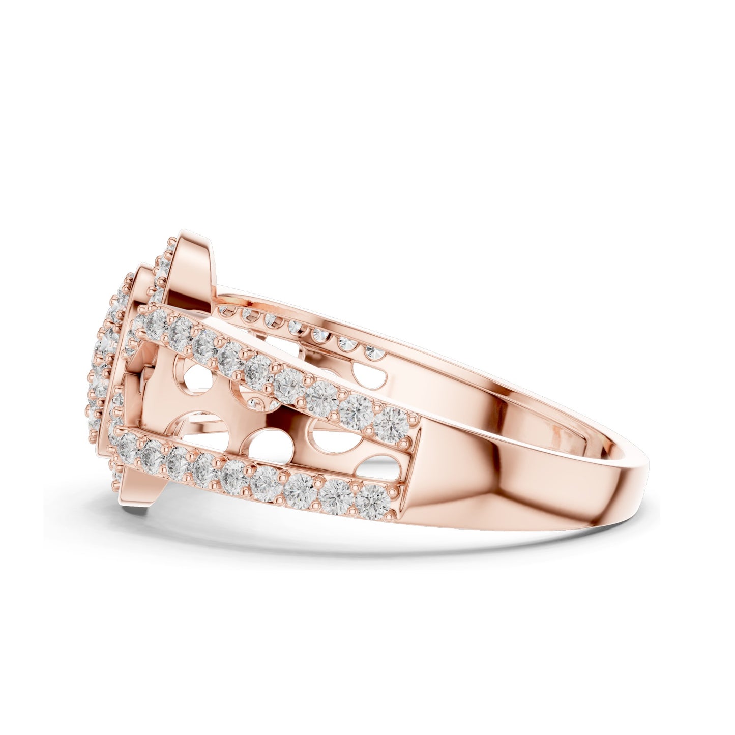 0.694 CT Oval Lab Diamond Pave Set Ring for Women | VVS-VS EF Clarity | 18KT, 14KT, 10KT Gold & 925 Silver | Moissanite & Custom Gold Options