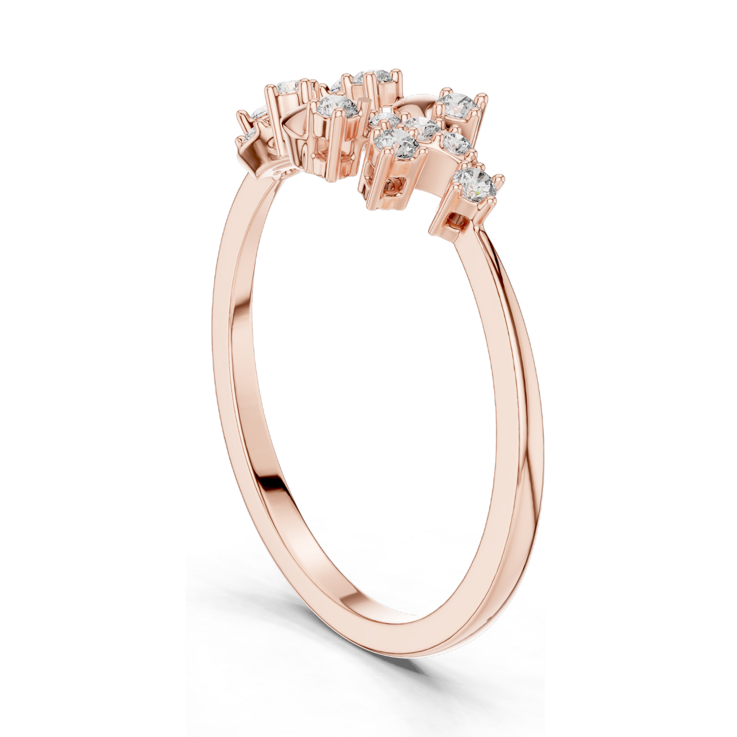 Lab-Grown Diamond Floral Ring | 0.166 CT, VVS-VS Clarity | 18KT, 14KT, 10KT Gold & 925 Silver | Rose, Yellow, White Gold & Moissanite Options