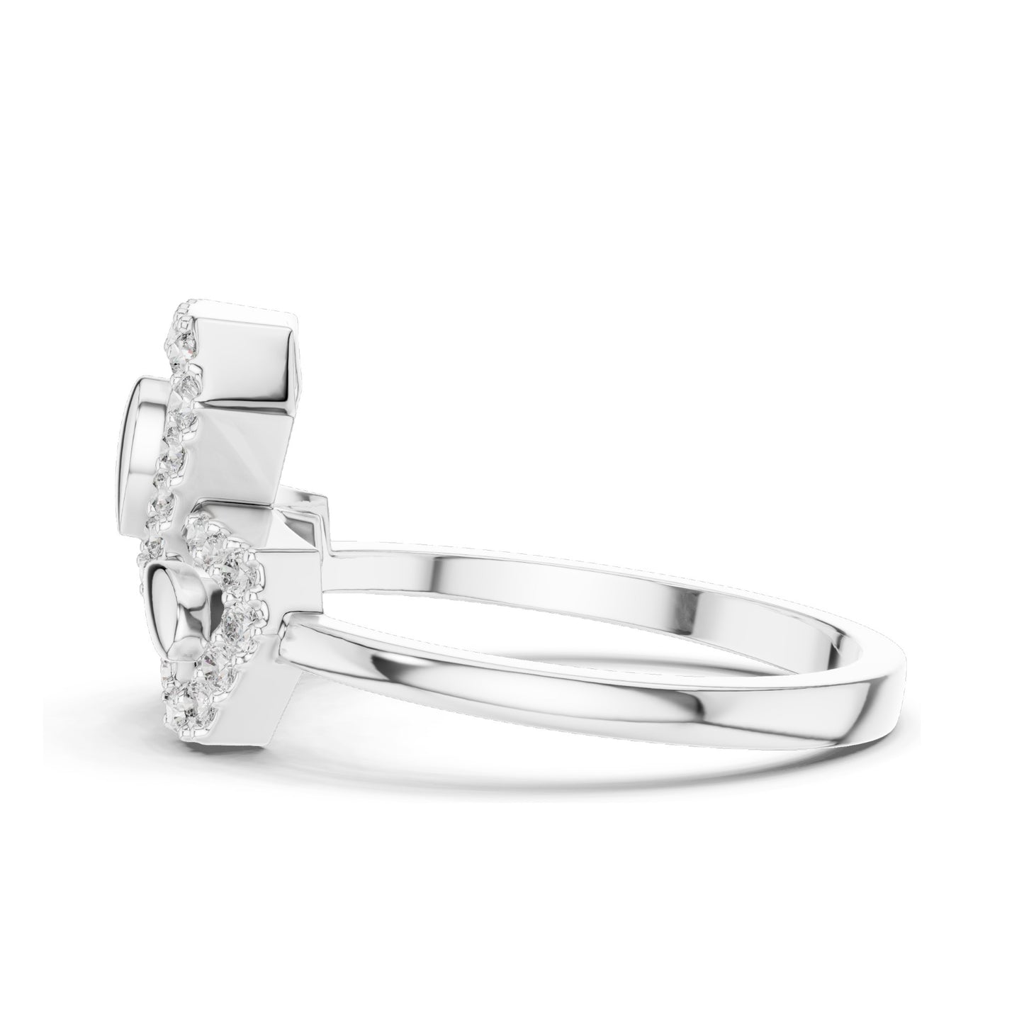 0.29 CT Lab-Grown Diamond Floral Geometric Ring for Women | VVS-VS EF Clarity | 18KT, 14KT, 10KT Gold & 925 Silver | Rose, Yellow, White Gold & Moissanite Options