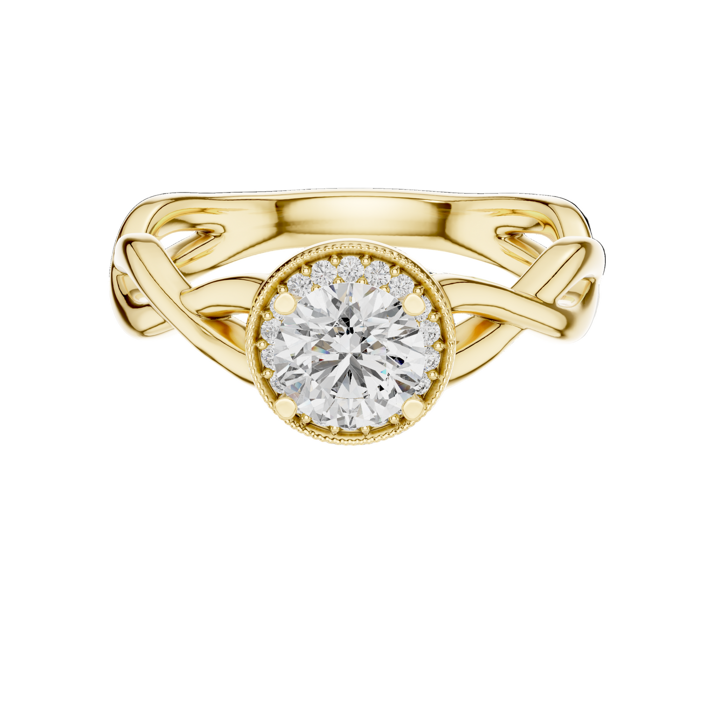 0.79 CT Round Lab Diamond Engagement Ring | Rose Yellow White Gold | VVS Clarity | Ethical Bridal Ring