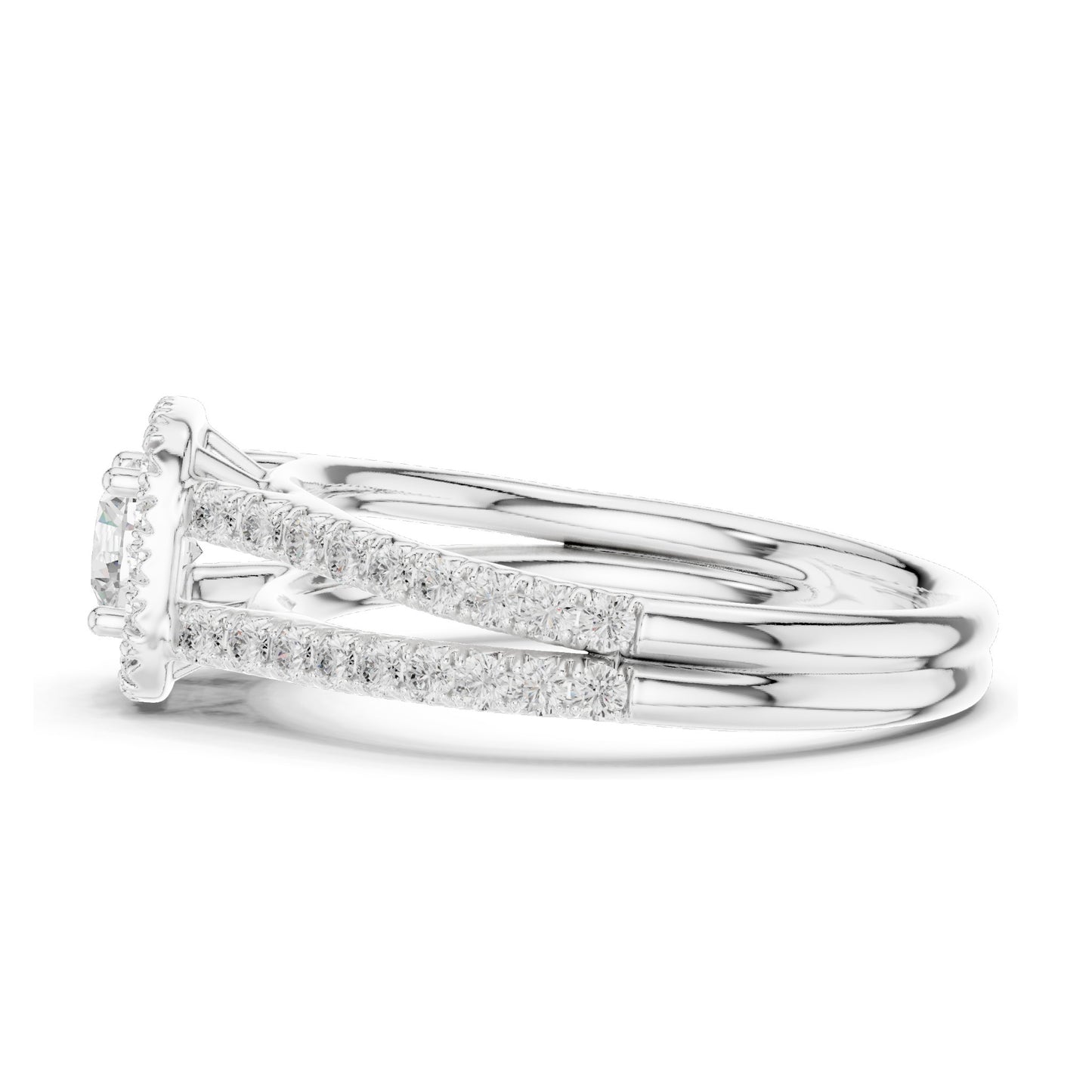 1.01 CT Round Halo Lab Diamond Ring for Women | VVS-VS EF Clarity | 18KT, 14KT, 10KT Gold & 925 Silver | Rose, Yellow, White Gold & Moissanite Options