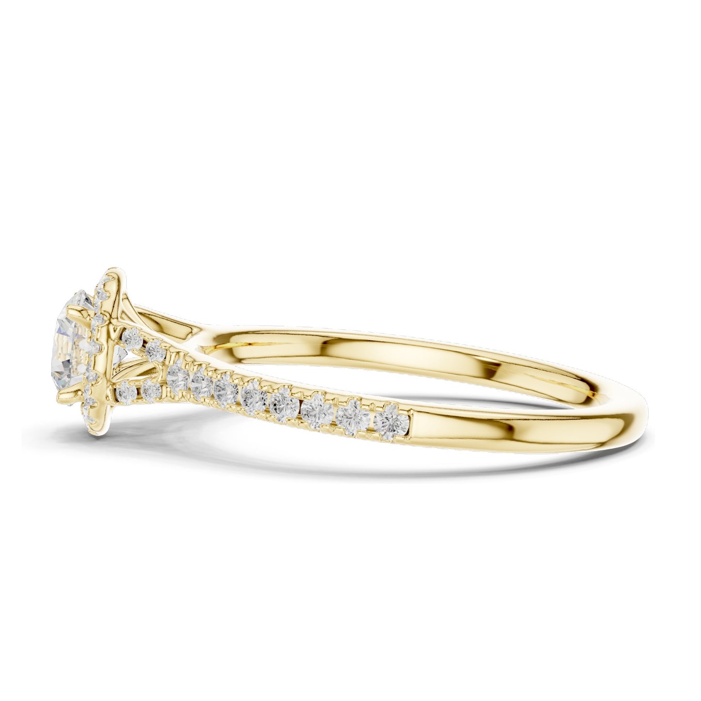0.828 CT Round Brilliant Halo Lab Diamond Engagement Ring for Women | VVS-VS EF Clarity | 18KT, 14KT, 10KT Gold & 925 Silver | Moissanite Option | Rose, Yellow, White Gold