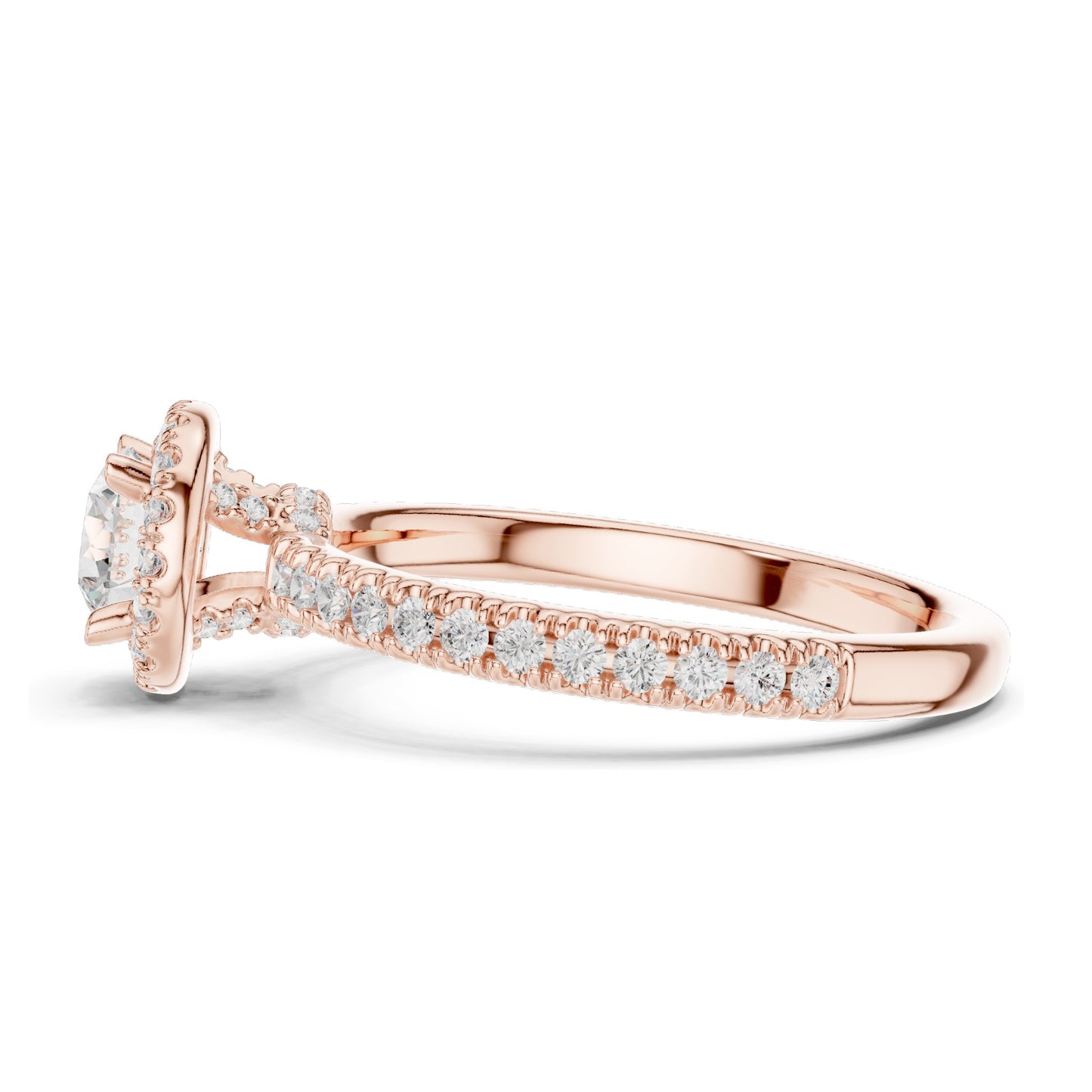1.178 CT Round Brilliant Lab Diamond Halo Engagement Ring | VVS-VS EF Clarity | 18KT, 14KT, 10KT Gold & 925 Silver | Moissanite & Rose, Yellow, White Gold Options