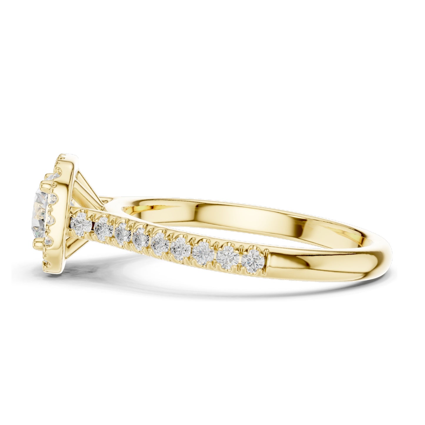 1.202 CT Round Brilliant Lab Diamond Halo Ring for Women | VVS-VS EF Clarity | 18KT, 14KT, 10KT Gold & 925 Silver | Rose, Yellow, White Gold & Moissanite Options