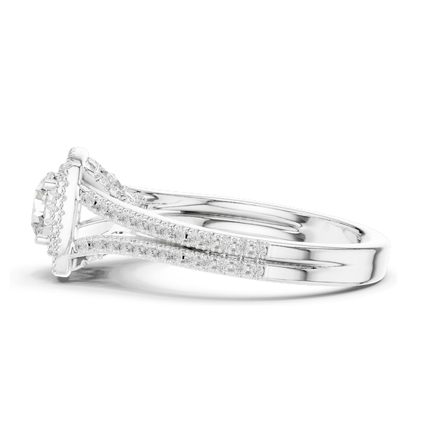 1.388 CT Round Cut Halo Lab Diamond Engagement Ring for Women | VVS-VS EF Clarity | 18KT, 14KT, 10KT Gold & 925 Silver | Rose, Yellow, White Gold & Moissanite Options