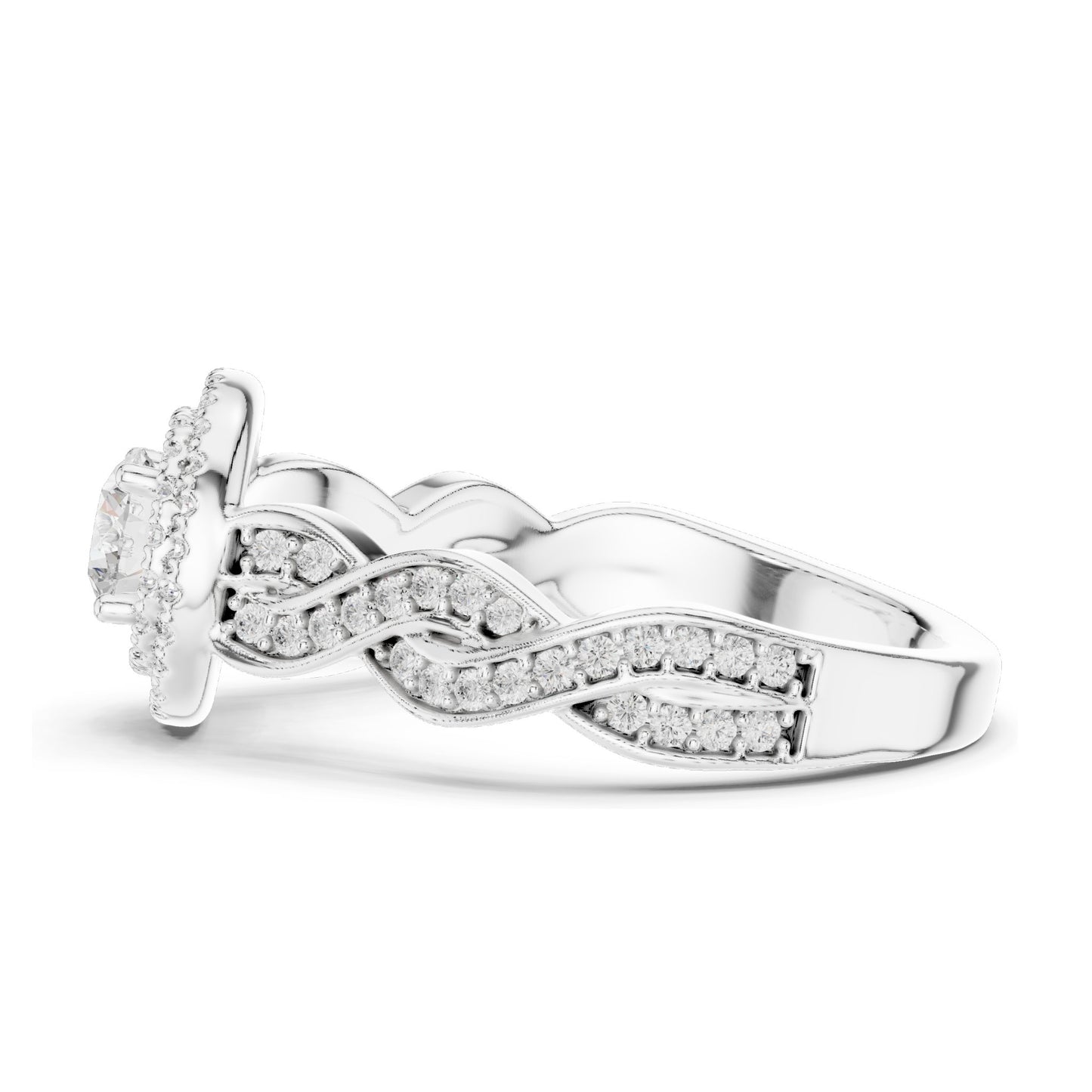 1.006 CT Round Brilliant Lab Diamond Halo Engagement Ring for Women | VVS-VS EF Clarity | 18KT, 14KT, 10KT Gold & 925 Silver | Rose, Yellow, White Gold & Moissanite Options