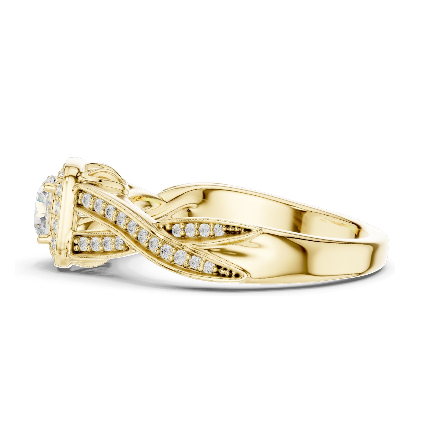 0.78 CT Round Brilliant Cut Lab Diamond Halo Engagement Ring | VVS-VS EF Clarity | 18KT, 14KT, 10KT Gold & 925 Silver | Rose, Yellow, White Gold & Moissanite Options