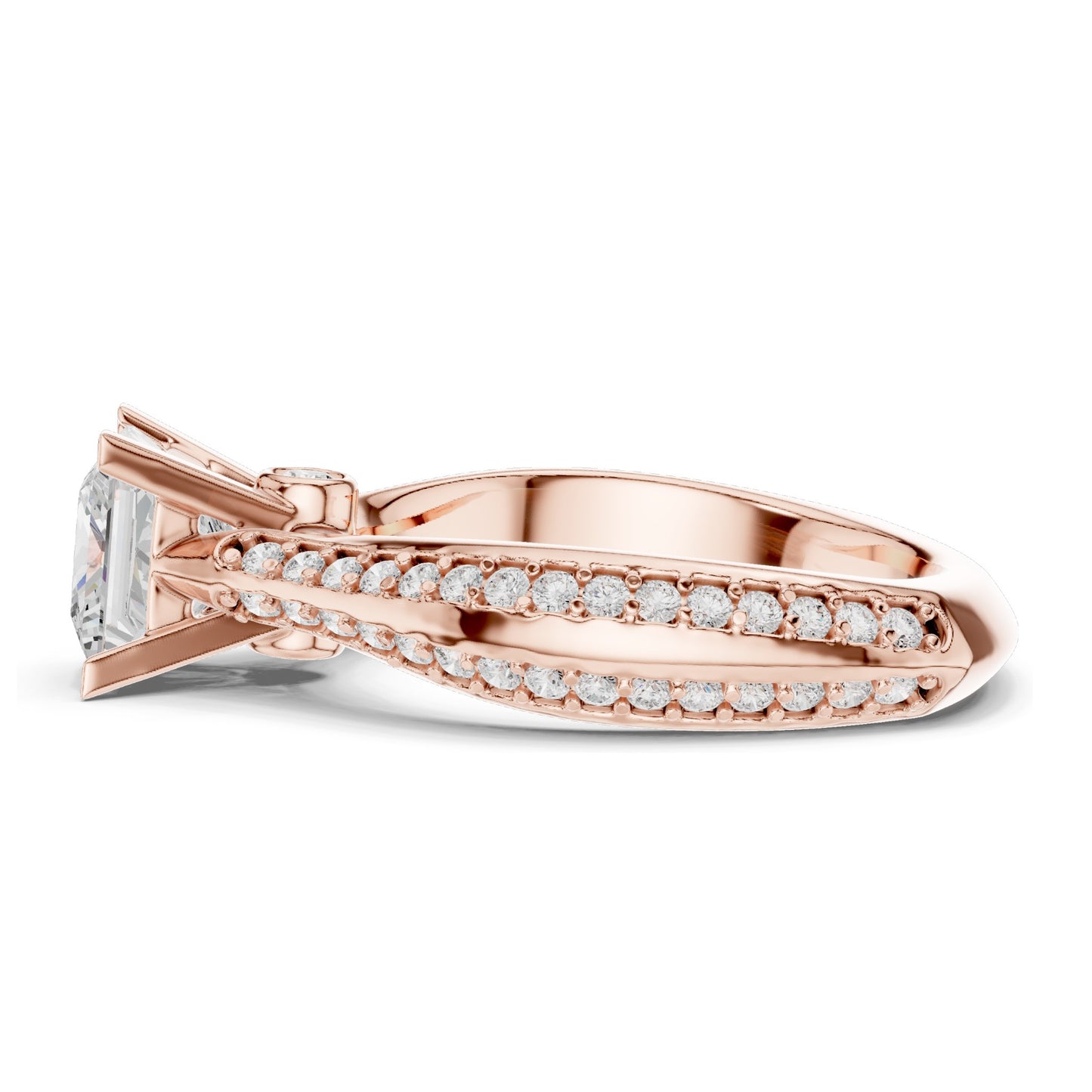 2.59 CT Princess Cut Lab Diamond Ring for Women | VVS-VS EF Clarity | 18KT, 14KT, 10KT Gold & 925 Silver | Rose, Yellow, White Gold & Moissanite Options