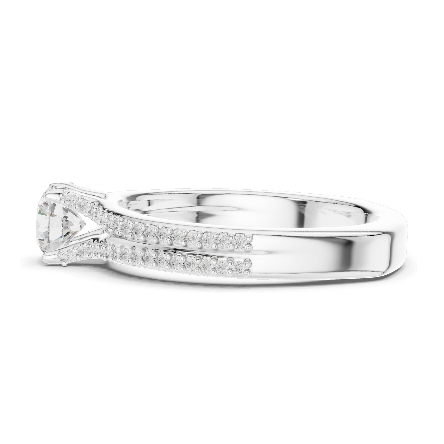 0.866 CT Round Brilliant Lab Diamond Ring for Women | VVS-VS EF Clarity | 18KT, 14KT, 10KT Gold & 925 Silver | Rose, Yellow, White Gold & Moissanite Options