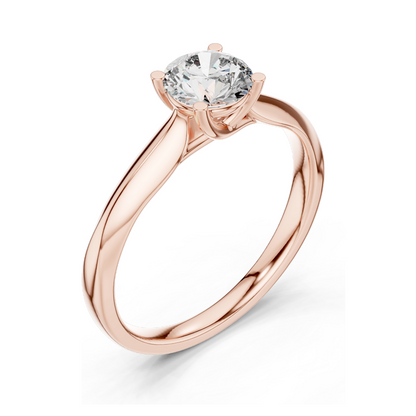 0.65 CT Lab-Grown Diamond Solitaire Ring for Women | VVS-VS EF Clarity | 18KT, 14KT, 10KT Gold & 925 Silver | Rose, Yellow, White Gold & Moissanite Options