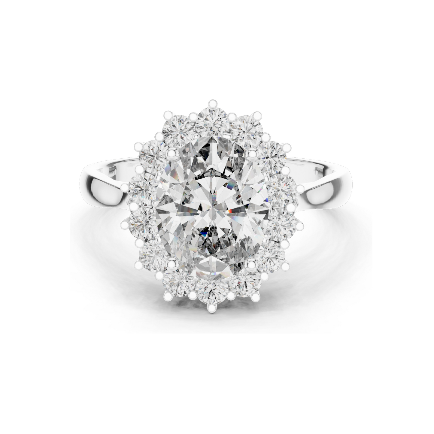 0.56 CT Lab Diamond Halo Ring for Women | VVS-VS EF Clarity | 18KT, 14KT, 10KT Gold & 925 Silver | Rose, Yellow, White Gold & Moissanite Options