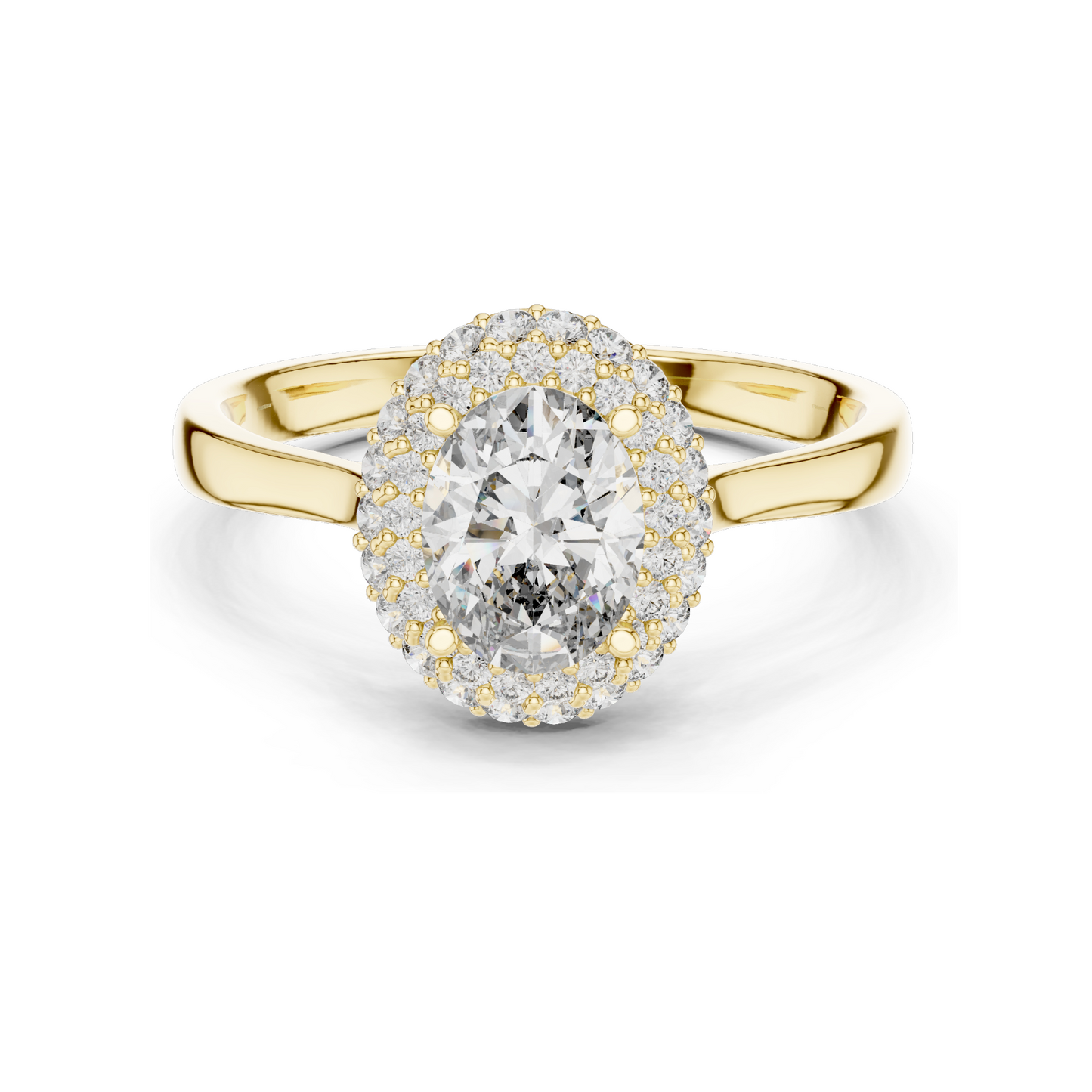 1.38 CT Oval Halo Lab Diamond Ring for Women | VVS-VS EF Clarity | 18KT, 14KT, 10KT Gold & 925 Silver | Rose, Yellow, White Gold & Moissanite Options