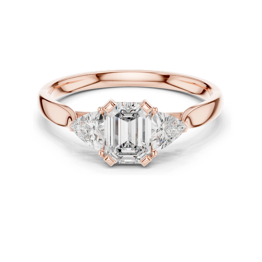 2.0 CT Lab-Grown VVS-VS EF CVD Diamond Ring | Elegant 18KT Gold, 14KT, 10KT & Silver | Available in Rose, Yellow, White Gold & Moissanite Options