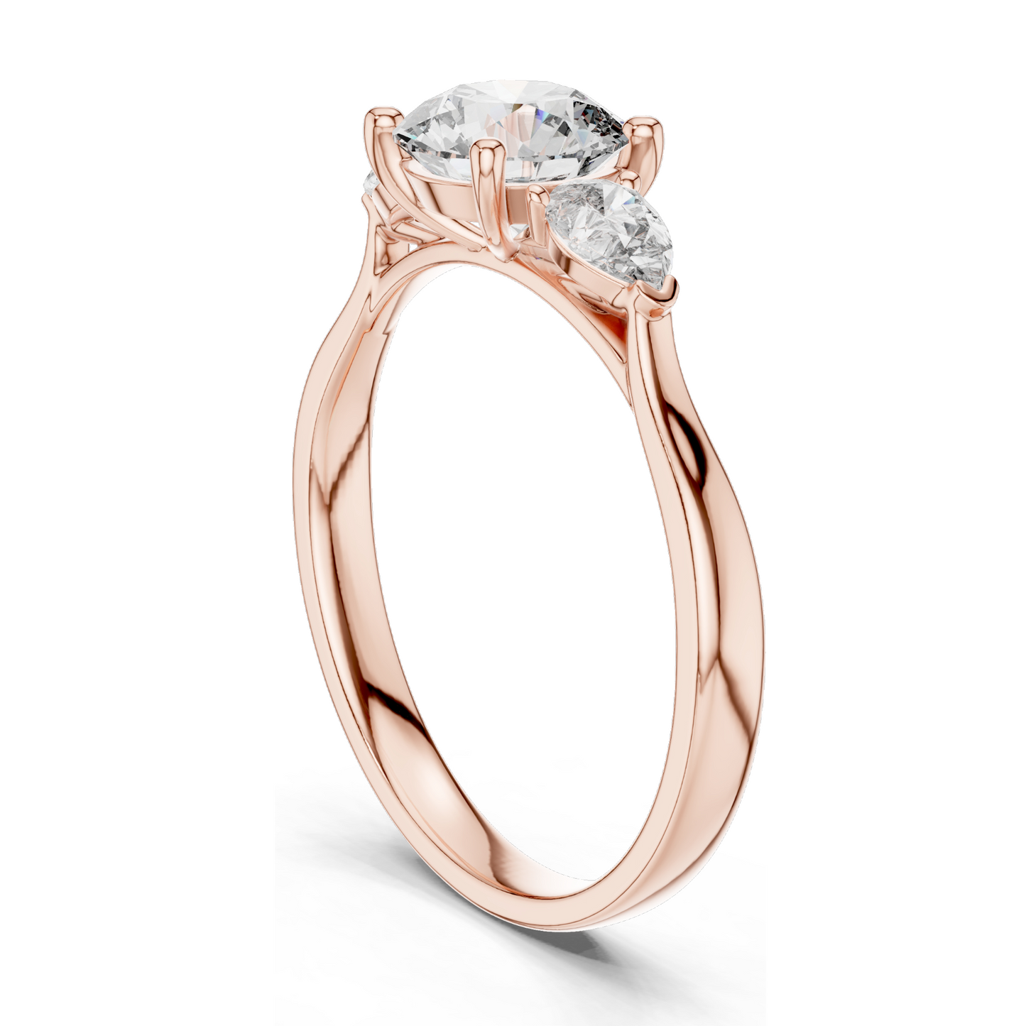 1.5 CT Lab Diamond Three-Stone Engagement Ring for Women | VVS-VS EF Clarity | 18KT, 14KT, 10KT Gold & 925 Silver | Moissanite & Diamond Options in Rose, Yellow, White Gold