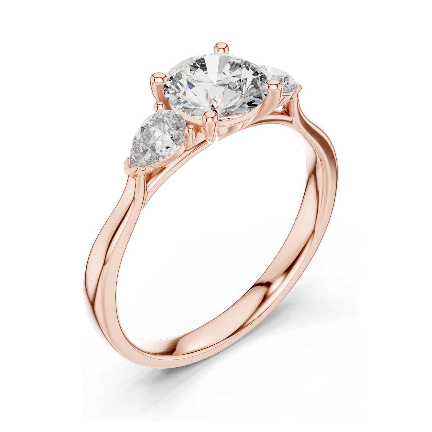 1.5 CT Lab Diamond Three-Stone Engagement Ring for Women | VVS-VS EF Clarity | 18KT, 14KT, 10KT Gold & 925 Silver | Moissanite & Diamond Options in Rose, Yellow, White Gold