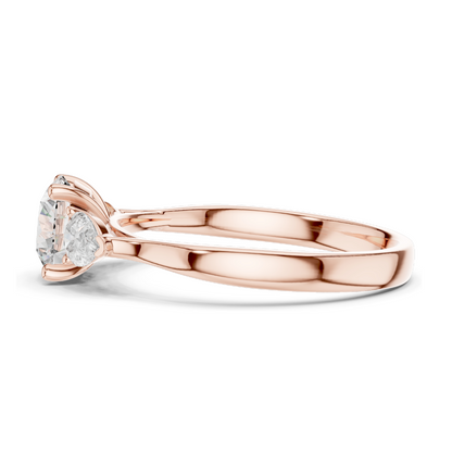 1.5 CT Lab Diamond Three-Stone Engagement Ring for Women | VVS-VS EF Clarity | 18KT, 14KT, 10KT Gold & 925 Silver | Moissanite & Diamond Options in Rose, Yellow, White Gold
