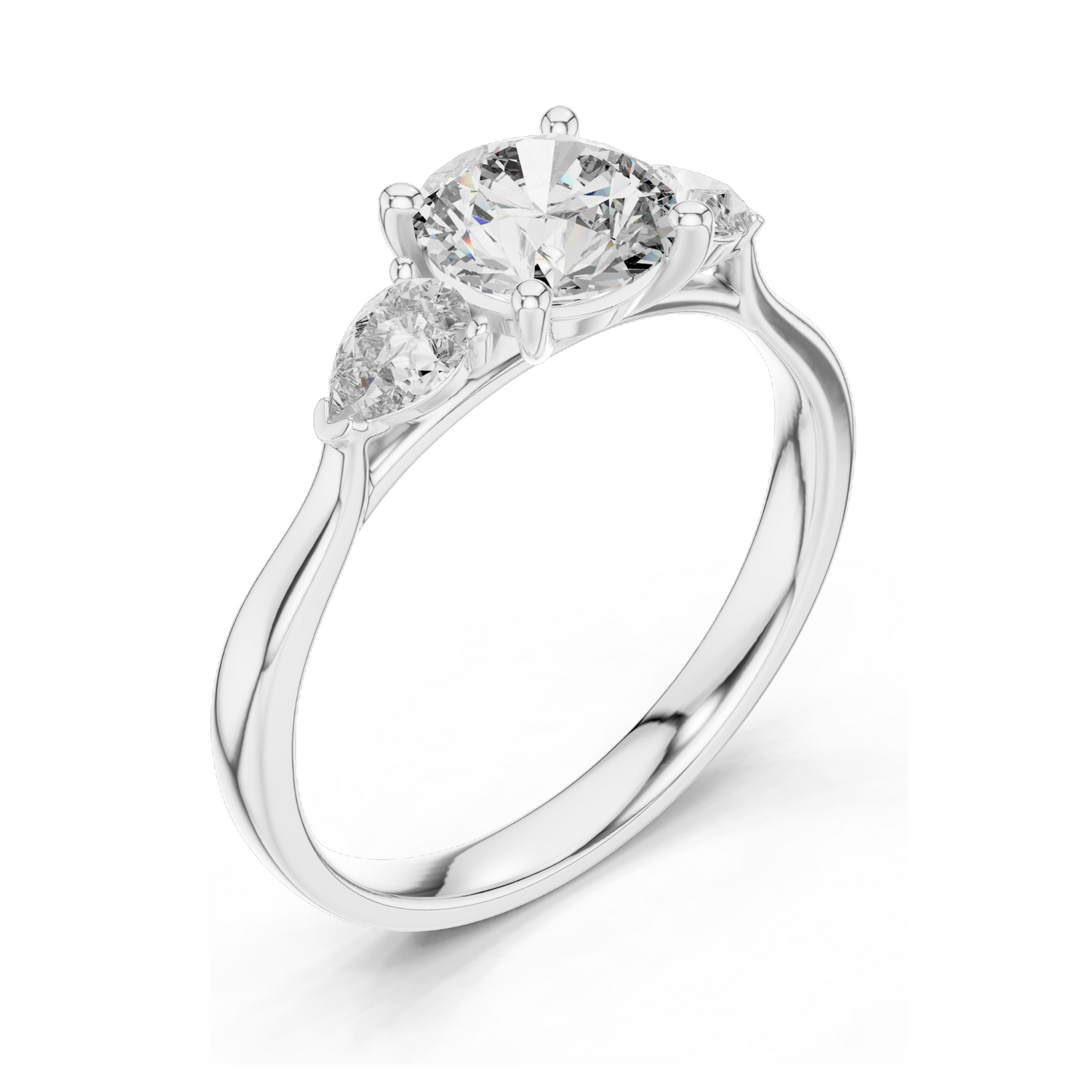 1.5 CT Lab Diamond Three-Stone Engagement Ring for Women | VVS-VS EF Clarity | 18KT, 14KT, 10KT Gold & 925 Silver | Moissanite & Diamond Options in Rose, Yellow, White Gold