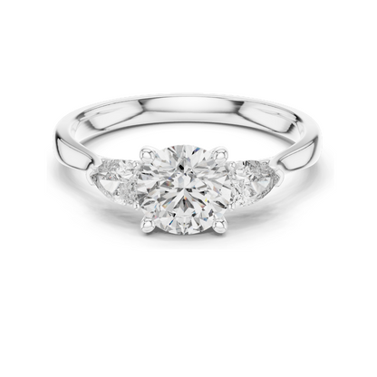 1.5 CT Lab Diamond Three-Stone Engagement Ring for Women | VVS-VS EF Clarity | 18KT, 14KT, 10KT Gold & 925 Silver | Moissanite & Diamond Options in Rose, Yellow, White Gold