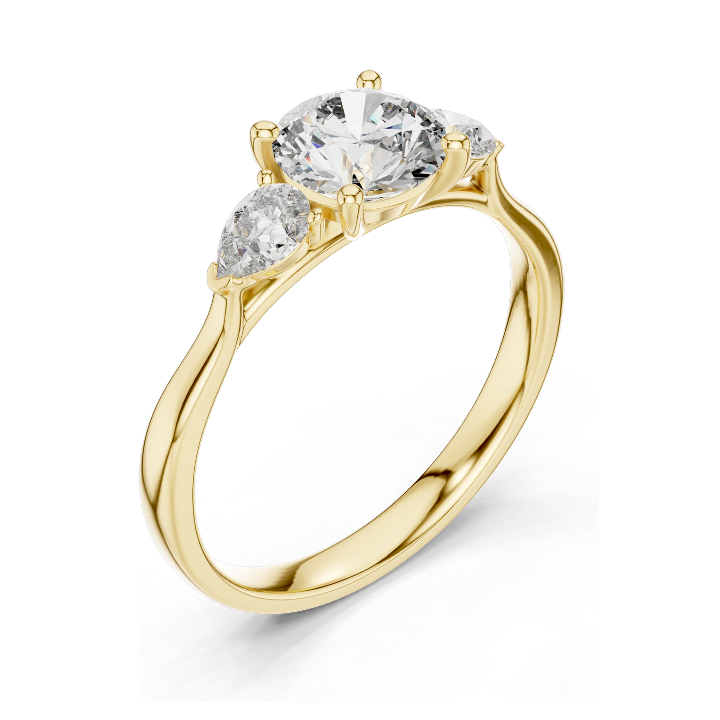 1.5 CT Lab Diamond Three-Stone Engagement Ring for Women | VVS-VS EF Clarity | 18KT, 14KT, 10KT Gold & 925 Silver | Moissanite & Diamond Options in Rose, Yellow, White Gold