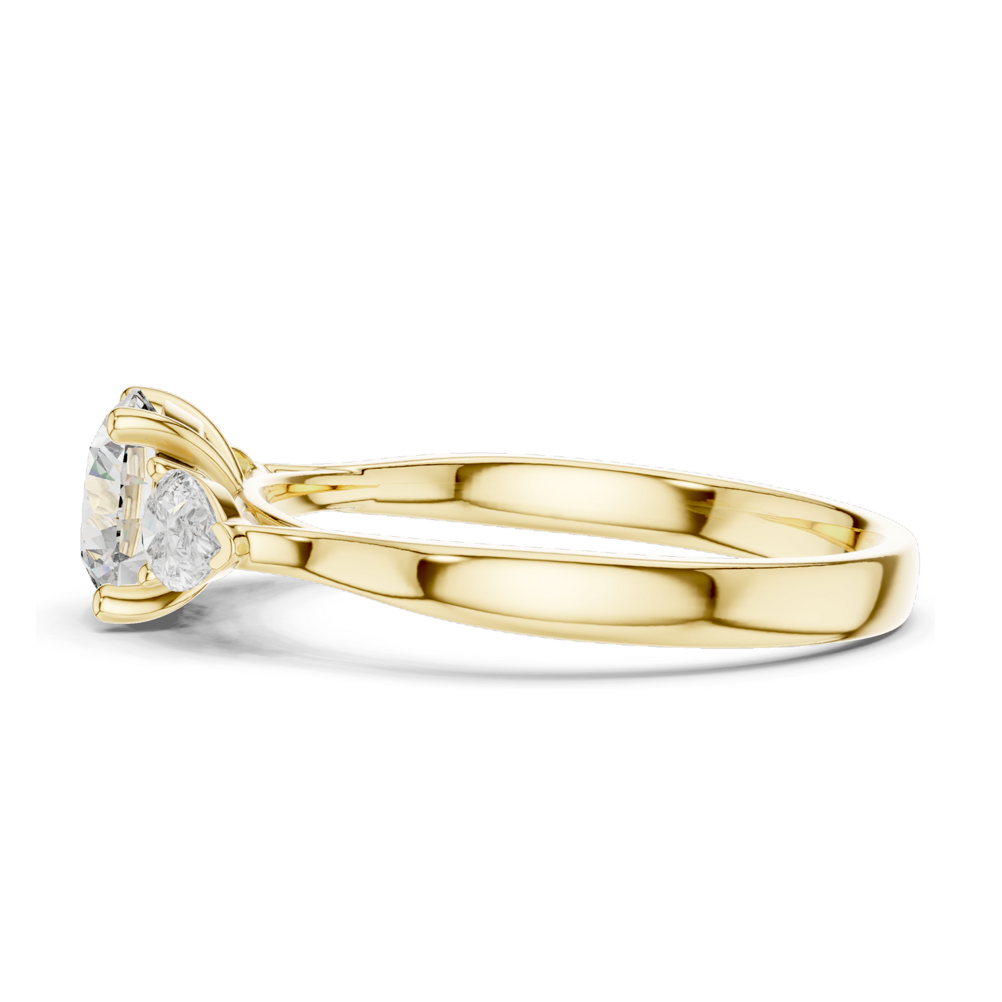 1.5 CT Lab Diamond Three-Stone Engagement Ring for Women | VVS-VS EF Clarity | 18KT, 14KT, 10KT Gold & 925 Silver | Moissanite & Diamond Options in Rose, Yellow, White Gold