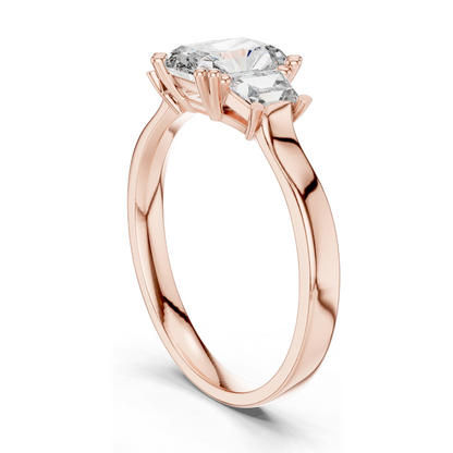 1.40 CT Princess Cut Lab Diamond Three-Stone Ring for Women | VVS-VS EF Clarity | 18KT, 14KT, 10KT Gold & 925 Silver | Rose, Yellow, White Gold & Moissanite Options