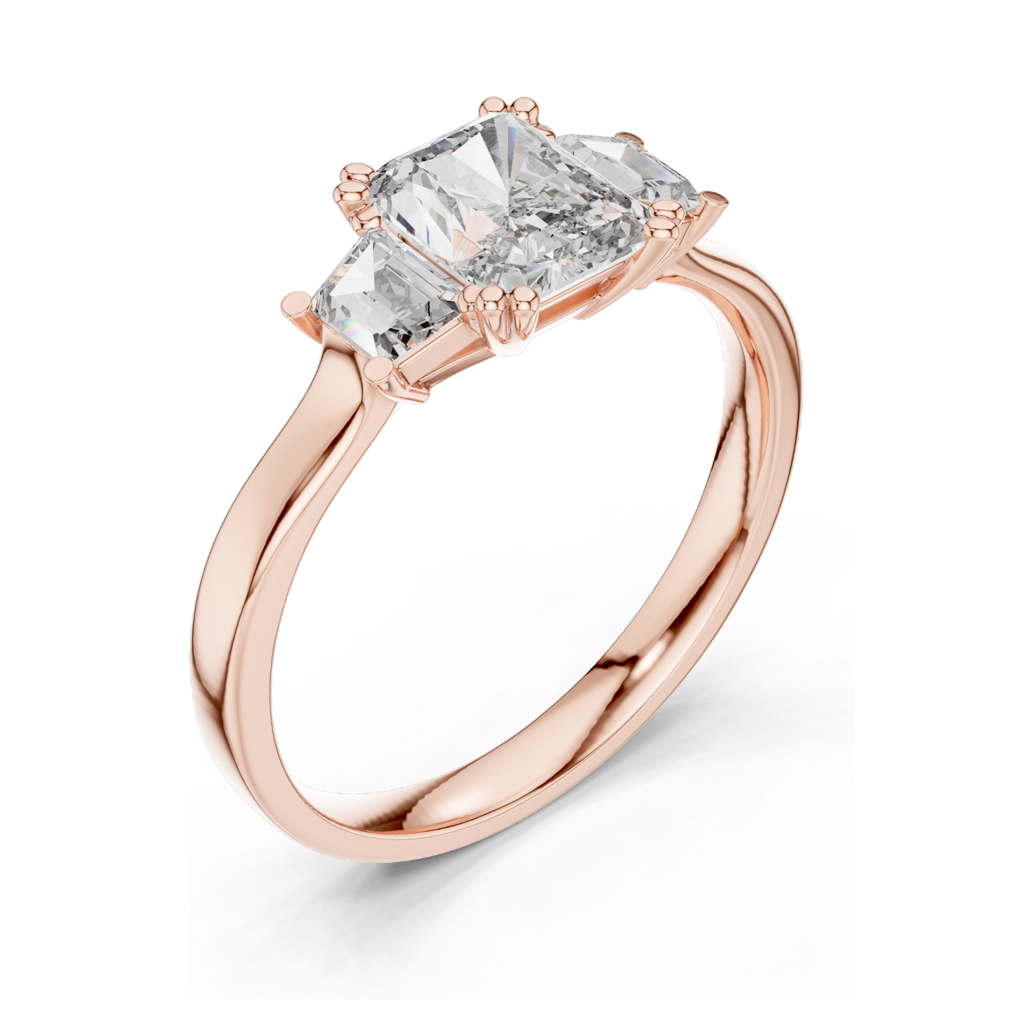 1.40 CT Princess Cut Lab Diamond Three-Stone Ring for Women | VVS-VS EF Clarity | 18KT, 14KT, 10KT Gold & 925 Silver | Rose, Yellow, White Gold & Moissanite Options