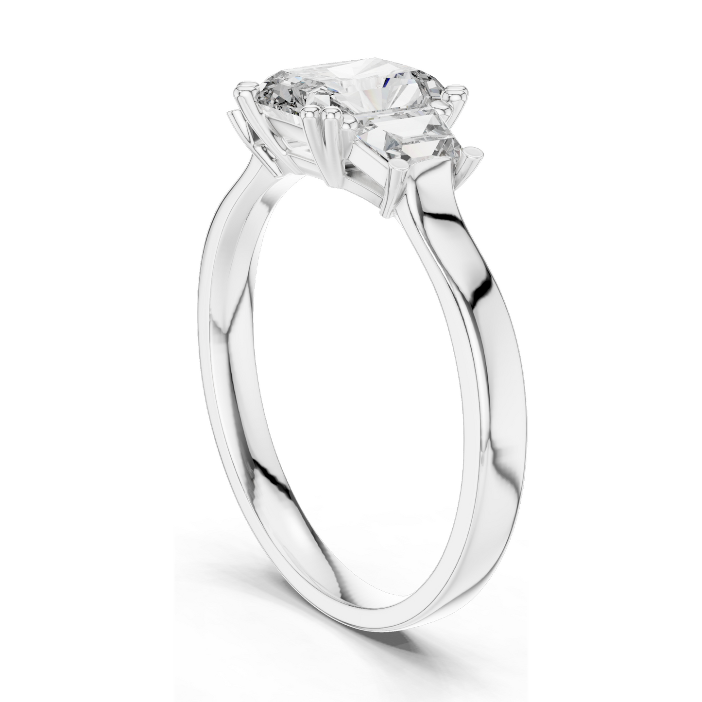 1.40 CT Princess Cut Lab Diamond Three-Stone Ring for Women | VVS-VS EF Clarity | 18KT, 14KT, 10KT Gold & 925 Silver | Rose, Yellow, White Gold & Moissanite Options