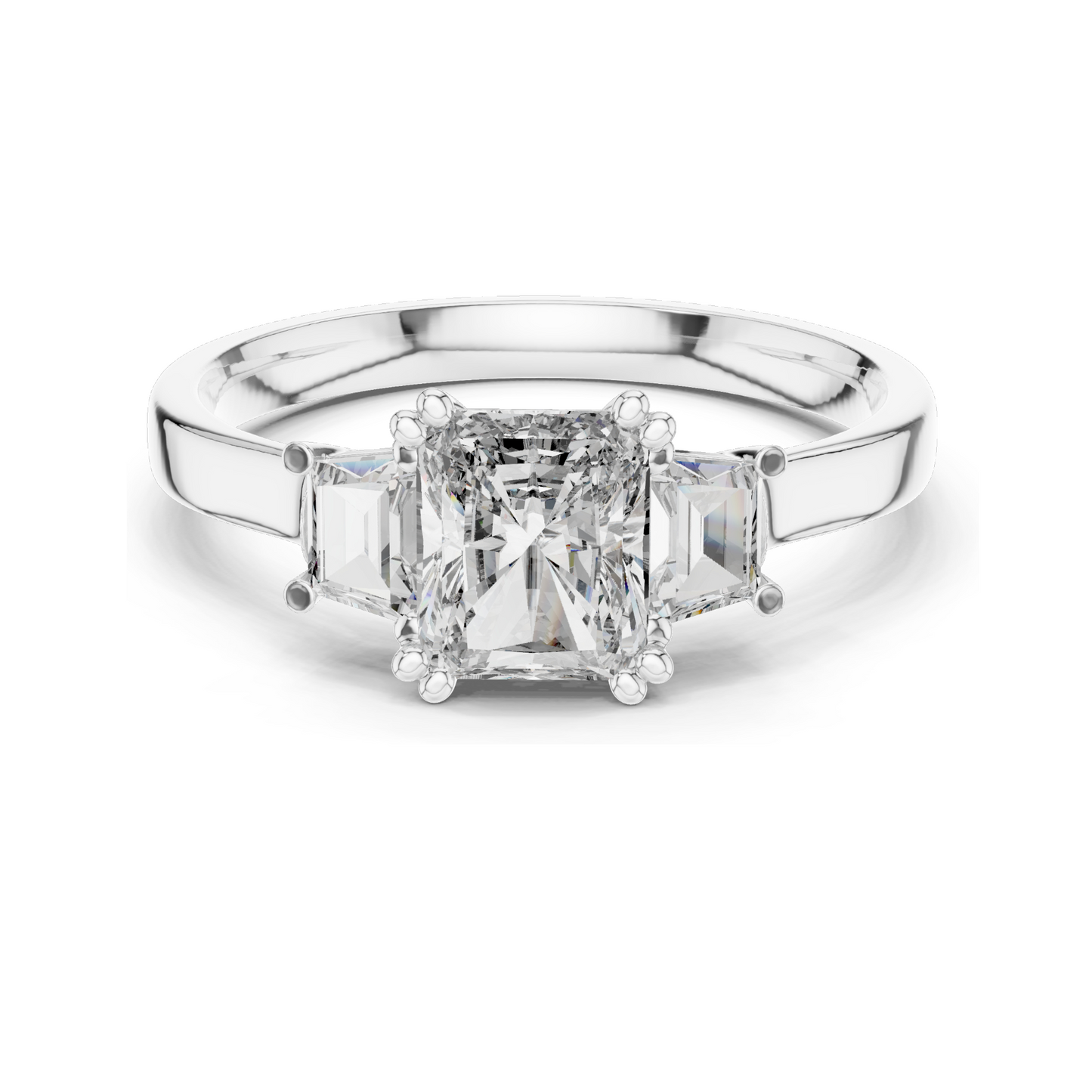1.40 CT Princess Cut Lab Diamond Three-Stone Ring for Women | VVS-VS EF Clarity | 18KT, 14KT, 10KT Gold & 925 Silver | Rose, Yellow, White Gold & Moissanite Options