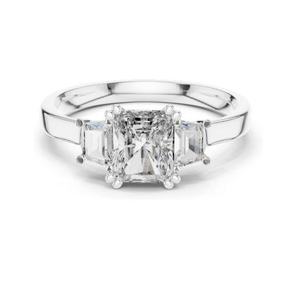 1.40 CT Princess Cut Lab Diamond Three-Stone Ring for Women | VVS-VS EF Clarity | 18KT, 14KT, 10KT Gold & 925 Silver | Rose, Yellow, White Gold & Moissanite Options