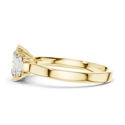 1.40 CT Princess Cut Lab Diamond Three-Stone Ring for Women | VVS-VS EF Clarity | 18KT, 14KT, 10KT Gold & 925 Silver | Rose, Yellow, White Gold & Moissanite Options