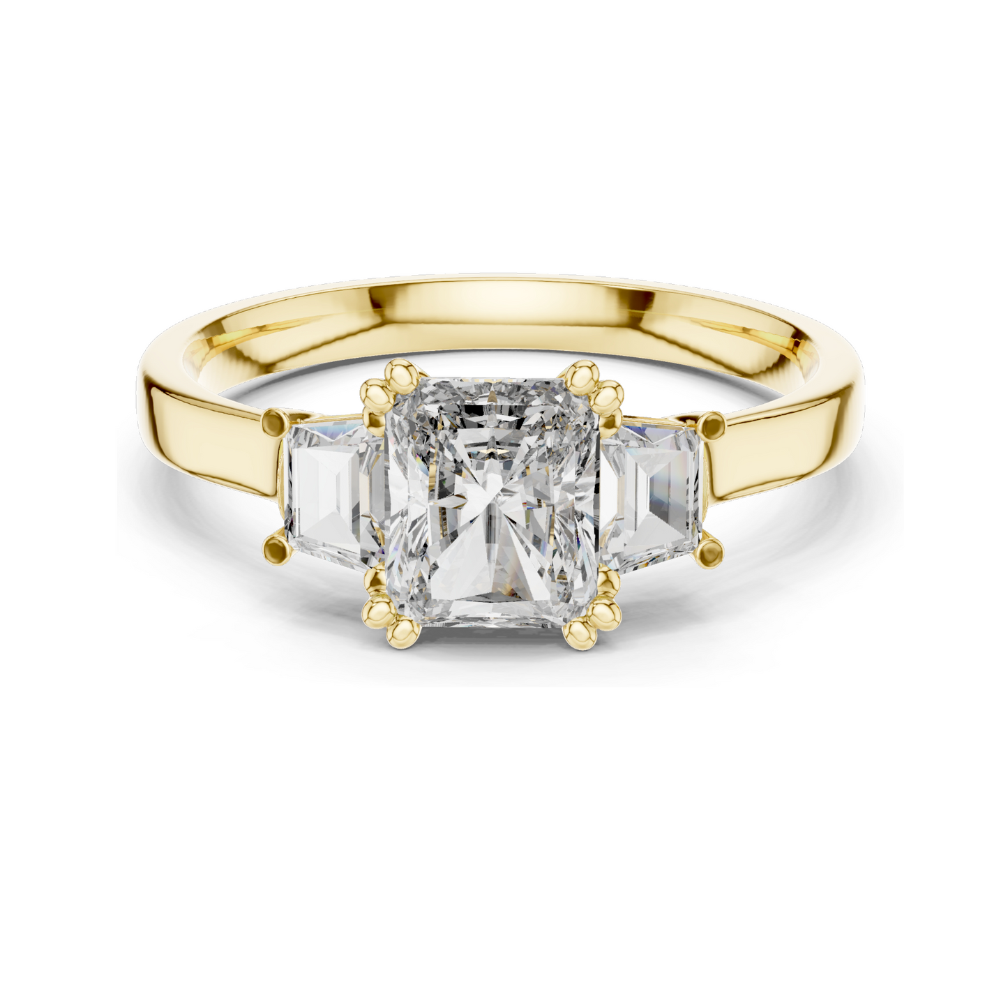 1.40 CT Princess Cut Lab Diamond Three-Stone Ring for Women | VVS-VS EF Clarity | 18KT, 14KT, 10KT Gold & 925 Silver | Rose, Yellow, White Gold & Moissanite Options