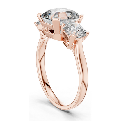 4.05 CT CVD Lab-Grown Diamond Three-Stone Ring | VVS-VS Clarity | 18KT, 14KT, 10KT Gold & 925 Silver | Rose, Yellow, White Gold & Moissanite Options