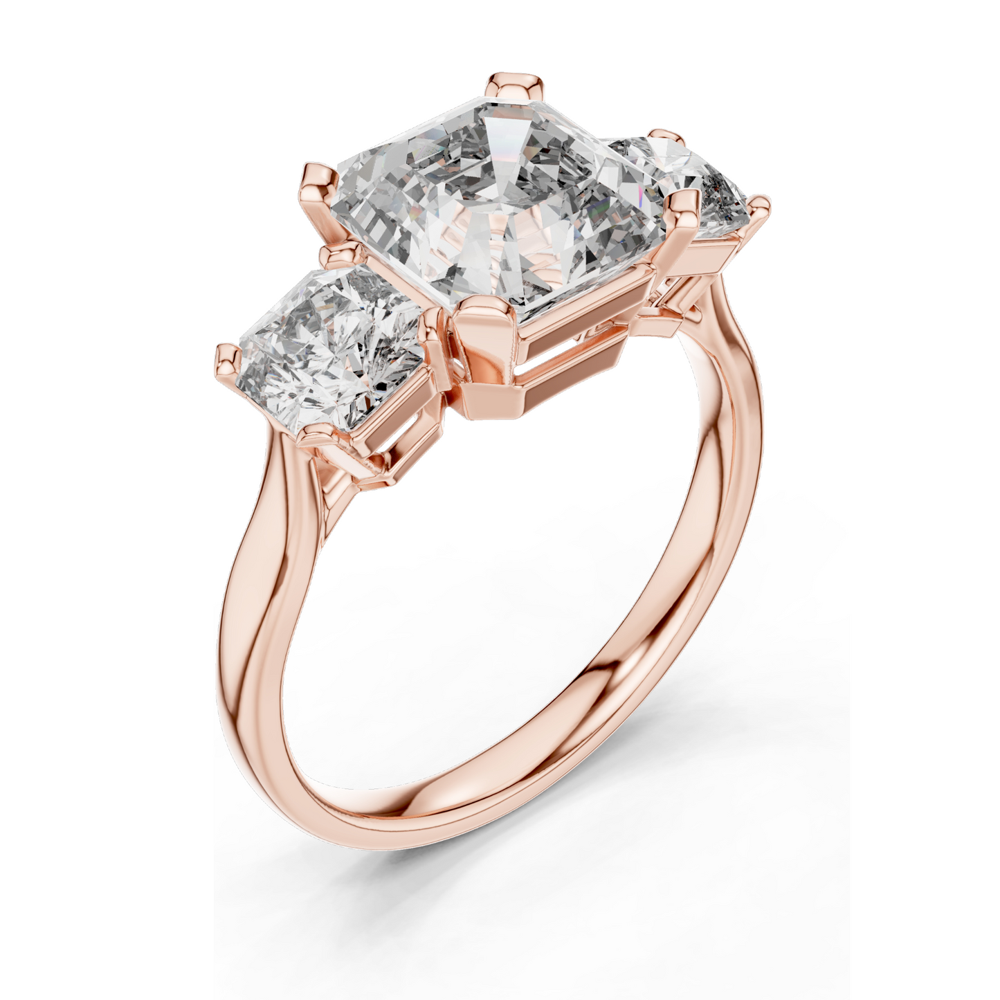4.05 CT CVD Lab-Grown Diamond Three-Stone Ring | VVS-VS Clarity | 18KT, 14KT, 10KT Gold & 925 Silver | Rose, Yellow, White Gold & Moissanite Options