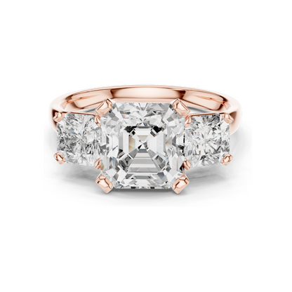 4.05 CT CVD Lab-Grown Diamond Three-Stone Ring | VVS-VS Clarity | 18KT, 14KT, 10KT Gold & 925 Silver | Rose, Yellow, White Gold & Moissanite Options
