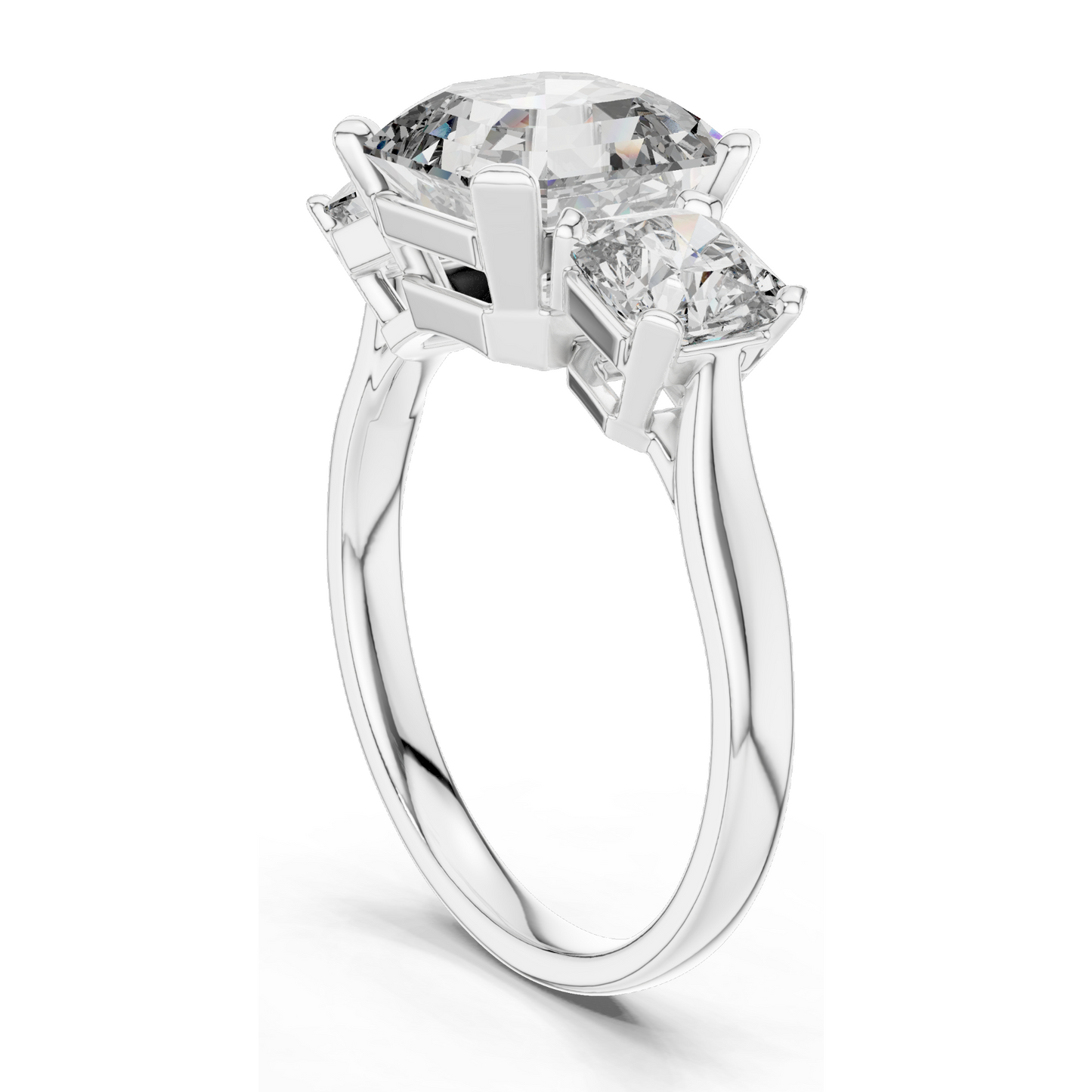 4.05 CT CVD Lab-Grown Diamond Three-Stone Ring | VVS-VS Clarity | 18KT, 14KT, 10KT Gold & 925 Silver | Rose, Yellow, White Gold & Moissanite Options