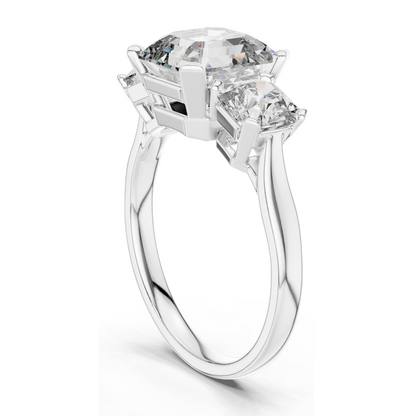 4.05 CT CVD Lab-Grown Diamond Three-Stone Ring | VVS-VS Clarity | 18KT, 14KT, 10KT Gold & 925 Silver | Rose, Yellow, White Gold & Moissanite Options