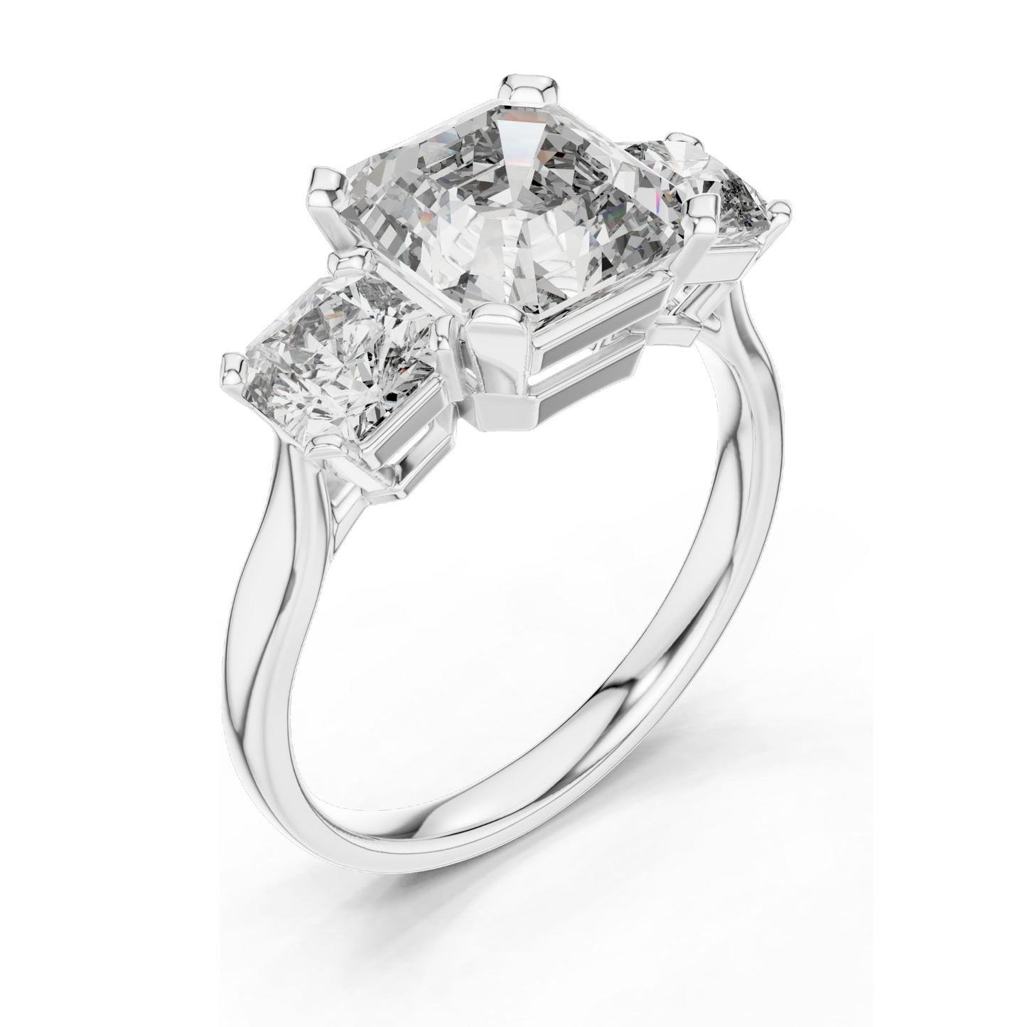 4.05 CT CVD Lab-Grown Diamond Three-Stone Ring | VVS-VS Clarity | 18KT, 14KT, 10KT Gold & 925 Silver | Rose, Yellow, White Gold & Moissanite Options