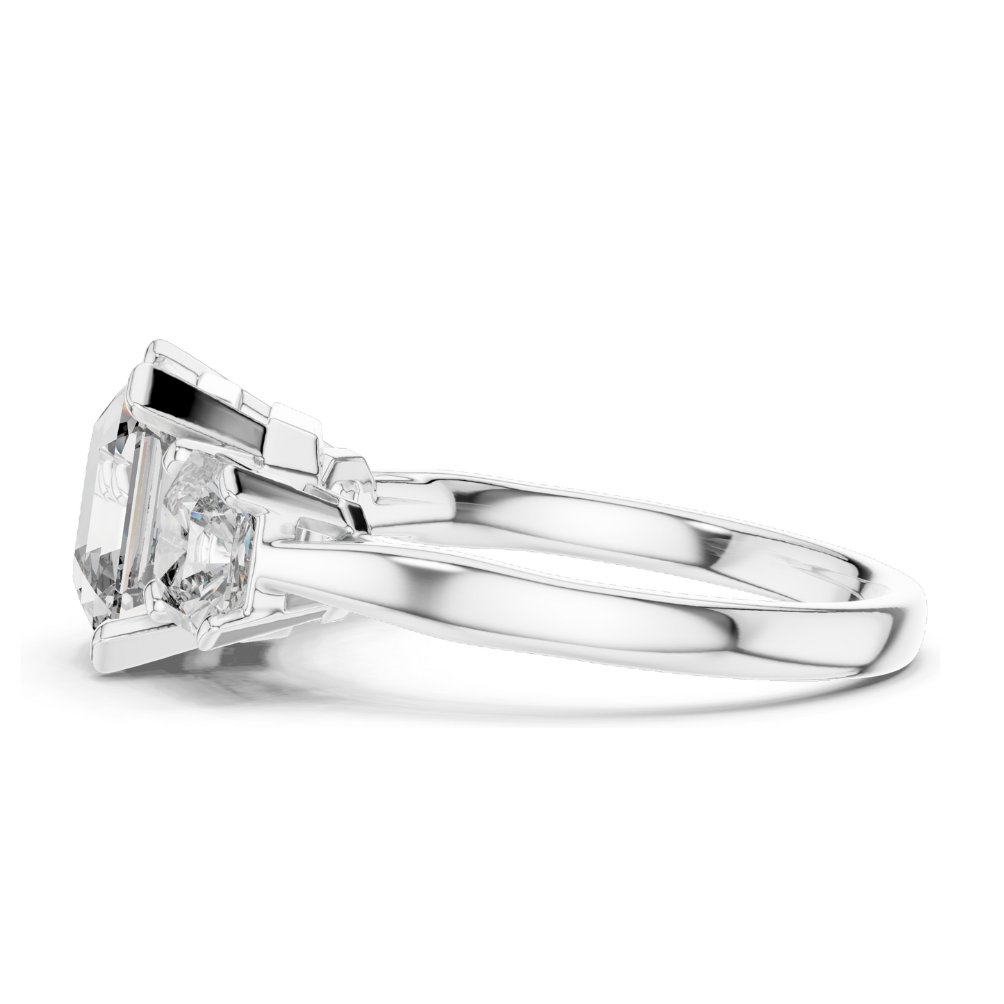 4.05 CT CVD Lab-Grown Diamond Three-Stone Ring | VVS-VS Clarity | 18KT, 14KT, 10KT Gold & 925 Silver | Rose, Yellow, White Gold & Moissanite Options