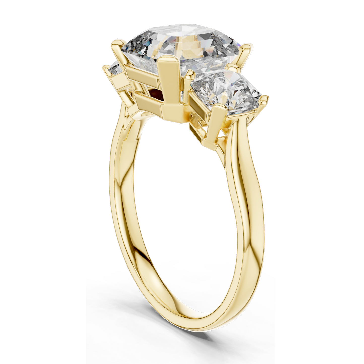 4.05 CT CVD Lab-Grown Diamond Three-Stone Ring | VVS-VS Clarity | 18KT, 14KT, 10KT Gold & 925 Silver | Rose, Yellow, White Gold & Moissanite Options