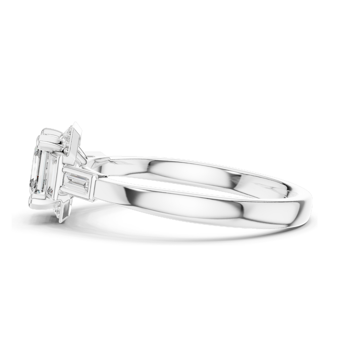 0.78 CT Asscher Cut Lab Diamond Ring for Women | VVS-VS EF Clarity | Available in Rose, Yellow, White Gold & 925 Silver with Moissanite Options
